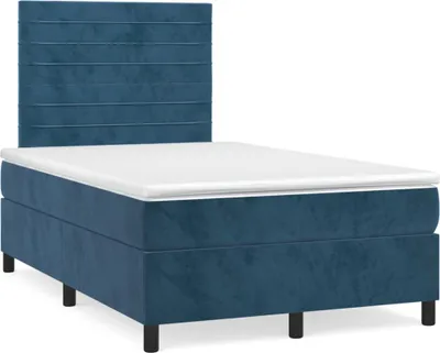 Produktbild von vidaXL Boxspringbett mit Matratze Dunkelblau 120x200 cm Samt