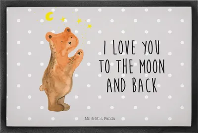 Produktbild von Mr. & Mrs. Panda Schmutzmatte Verliebter Bär 50 x 75 cm - Grau Pastell - Geschenk, fußmatte, Gummimatte, Schmutzfangmatte, Schuhabstreifer, Spruch, Partner, Bodenvorleger