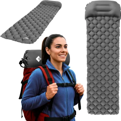 Obrázek produktu pro Outtec® Sleeping Mat - 195x55x5 cm - Voděodolná, ultralehká nafukovací matrace - nafukovací postel pro kempování - rychlé nafouknutí