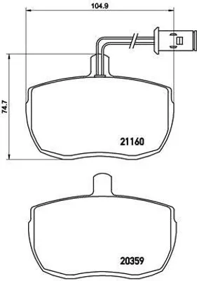 Produktbild von Brembo Bremsbelagsatz, Scheibenbremse Vorderachse P A6 006