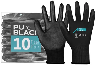 Productafbeelding van ACE PUre Black werkhandschoenen, fijn en robuust, EN 388/21420, zwart, maat 10/XL, 10 paar