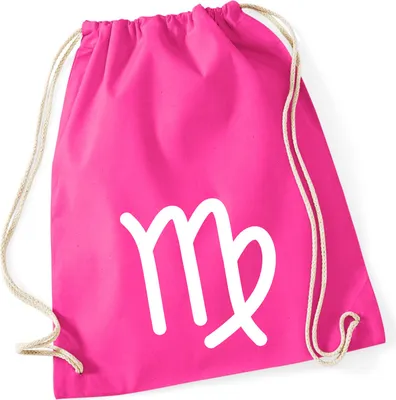 Produktbild von Huuraa Turnbeutel Jungfrau Sternzeichen Zeichen 12 Liter Fuchsia Baumwolle Rucksack Geschenkidee