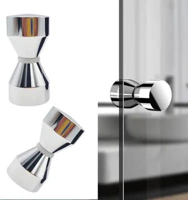 Obrázek produktu pro Dveřní kliky pro sprchové dveře - moderní design - nerezová ocel - stříbrná-1
