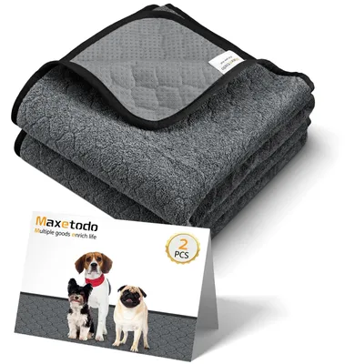 Wasbare Hundehundeunterlagen, 2 Stück, 122 x 122 cm, grau