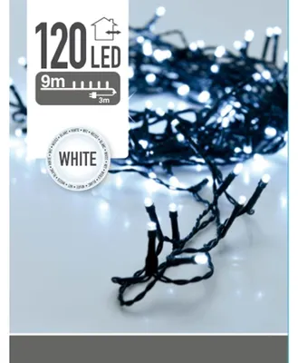 Produktbild von LED-Lichterkette kaltweiß, 120 LEDs, Grünes Kabel, Innen/Außen, 12m
