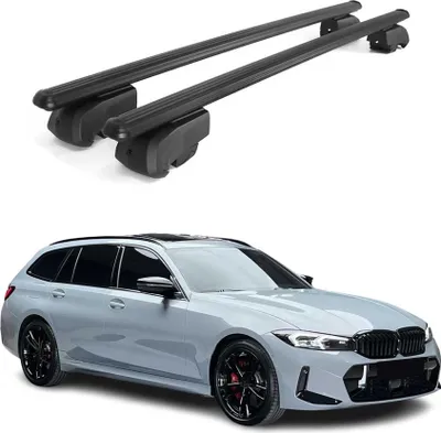 Immagine prodotto di Barre trasversali da tetto per BMW Serie 3 G21 Station Wagon 2019-2024, 2 pezzi, alluminio nero
