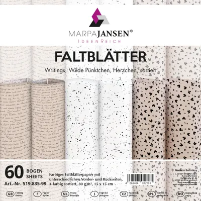 Produktbild von Faltblätter "With Love", 15 x 15 cm, 60 Blatt