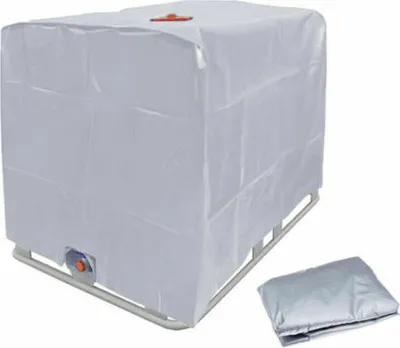 Obrázek produktu pro kryt IBC 1000L Ochranný kryt Ochrana nádrže Fóliový kryt s výřezem pro otvor stříbrný