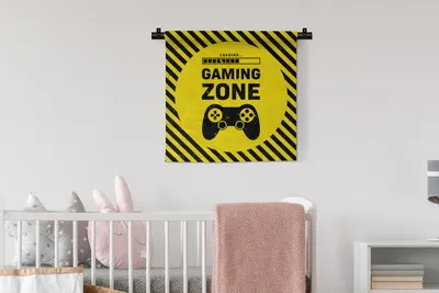 Produktbild von MuchoWow® Wandteppich Wandbehang Spiele - Zitate - Controller - Spielzone - Spiel 60x60 cm Tapisserie Dekoration Wandtuch - Dekorationen - Wand Decke