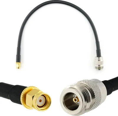 Zdjęcie produktu dla 30 cm kabel koncentryczny RP-SMA męski na żeński N - 0,3-metrowy niskostratny kabel antenowy HF-240 (odpowiednik LMR 240) przedłużacz 50 omów - do anteny routera WiFi Bezprzewodowy modem radiowy RF WLAN
