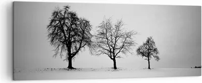 Produktbild von Bild auf Leinwand - Leinwandbild - Einteilig - Winter Bäume Schnee - 140x50cm - Wand Bild - Wanddeko - Wandbilder - Leinwanddruck - Bilder - Wanddekoration - Leinwand bilder - Wandbild - AB140x50-4958