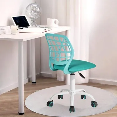 Produktbild von Unyqoos® Verstellbarer ergonomischer Kinder‑Schreibtischstuhl – drehbar & höhenverstellbar, atmungsaktive Rückenlehne, ideal für Lern- und Spielzimmer, Blau/Lila/Rosa