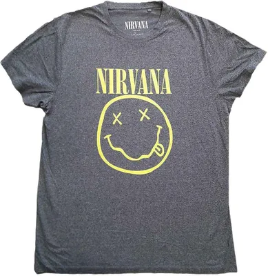 Produktbild von Nirvana Yellow Happy Face (Back Print) Brindle S T-Shirt