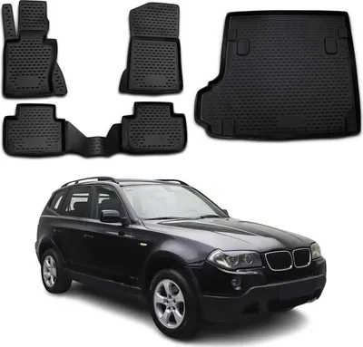 Image de Tapis & bac de coffre Set pour BMW X3 E83 2003-2010 Caoutchouc TPE Noir 5x