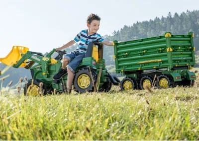 Produktbild von rolly toys Multi Trailer John Deere Dreiachs-Dreiseitenkipper, Maße: 113x45,5x63 cm; 12 504 3