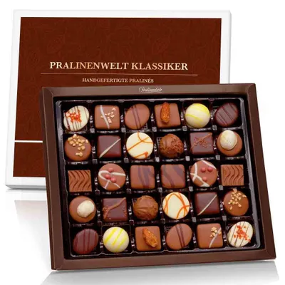 Produktbild von Pralinenbote - Pralinenwelt Klassiker mit 30 handgefertigten klassischen Pralinen, 375 g
