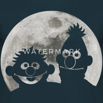 Produktbild von Spreadshirt Sesamstraße Ernie & Bert Bei Mondschein Männer T-Shirt, 4XL, Navy