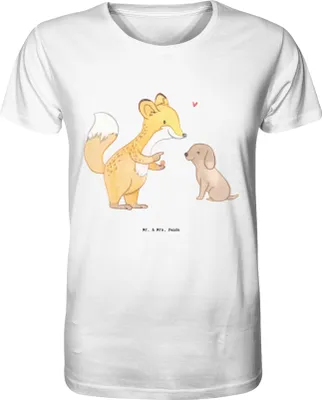 Produktbild von Mr. & Mrs. Panda Tshirt Fuchs Hundetraining Größe M - Weiß - Geschenk, Welpenschule, Hundeprüfung, Basic-Shirt, Shirt, Hundeschule, T-Shirt, Herren, Oberteil