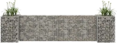Produktbild von H-förmiger Gabionen-Pflanzkorb aus Stahldraht, 260 x 40 x 60 cm, für Steine, Zäune, Hangbefestigungen und Vorgärten