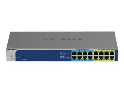 Produktbild von NETGEAR GS516UP, Unmanaged, Gigabit Ethernet (10/100/1000), Vollduplex, Power over Ethernet (PoE), Rack-Einbau
