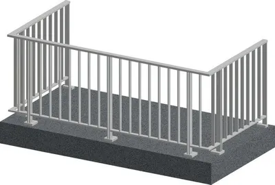Produktbild von Pertura Geländerset Triton U-Form Aluminium taupe Bodenmontage 5 m