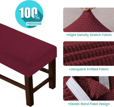 Produktbild von TOPCHANCES Esszimmer Bankabdeckungen, Universal Hussen für Esszimmer-Bank, Jacquard Esszimmerbank-Bezüge, Bankabdeckung Für Wohnzimmer, KüChe, Schlafzimmer