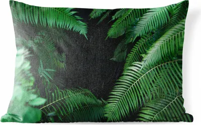 Produktbild von MuchoWow® Outdoor Kissen - Nahaufnahme von tropischen Blättern - 60x40 cm - Wetterfest - Lounge Kissen - Zierkissen - Kissen für Innenräume