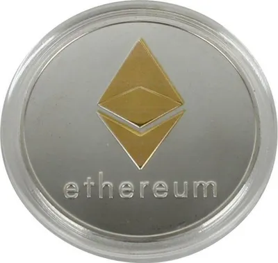 Produktbild von Ethereum (ETH) Münze aus Metall in Silber und Gold (Echt-Silber und Echt-Gold überzogen)