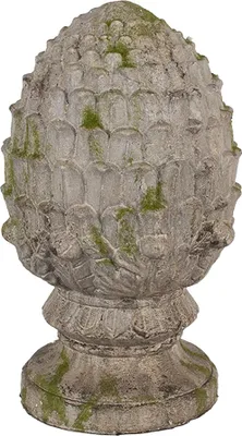 Image de Clayre & Eef Figurine de décoration Pomme de pin Ø 19x33 cm Beige Plastique