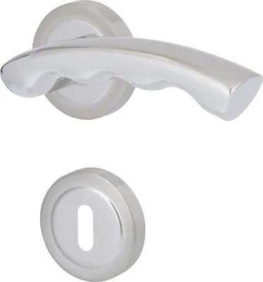 Produktbild von Südmetall Türgriff-Garnitur Rosette Gloria BB Messing satiniert silber Ø 55 mm