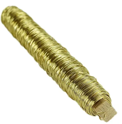 Produktbild von Novatool Wickeldraht I gold I 0,55 mm I Drahtrolle I Basteldraht Gartendraht Blumenbindedraht Bindedraht Biegedraht Pflanzendraht rostfrei Dekoband