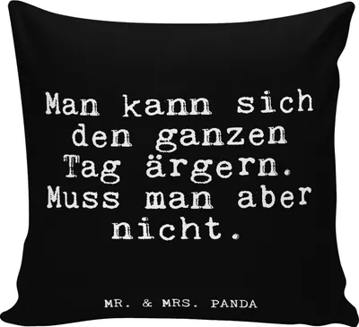 Produktbild von Mr. & Mrs. Panda Kissen 40x40 Man kann sich den... - Schwarz - Geschenk, Chef, Kollegin, Glizer Spruch Sprüche Weisheiten Zitate Lustig Weisheit Worte, bedruckt, Mutter