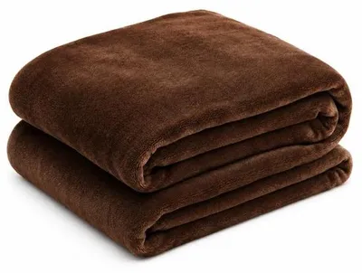 Image de Couverture Unyqoos® en polaire, 200 x 220 cm – extra grande, douce et chaude, 100% microfibre polaire (polyester), couleur marron foncé, plaid pour canapé et lit