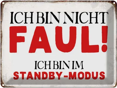 Produktbild von vianmo Blechschild 30x40 cm bin nicht faul im standby Modus Spruch Zitat