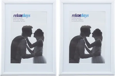 Produktbild von 4 x Bilderrahmen, 13x18 cm, Passepartout 9x13 cm, Glasscheibe, Fotorahmen zum Stellen & Hinhängen, Rahmen, weiß