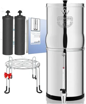 Imagen del producto de Filtro de agua de acero inoxidable con sistema de gravedad, con una capacidad de 5,6 litros
