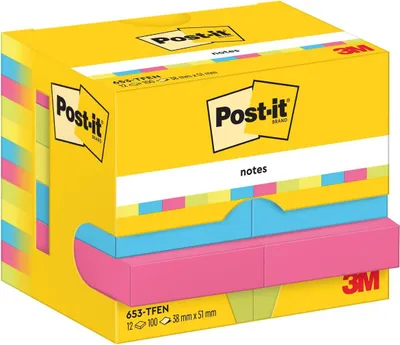Produktbild von Samolepiaci bloček Post-it ENERGETIC, 38x51mm, 12x100 lístkov