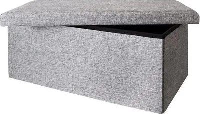 Produktbild von Famanu Sitzbank Faltbar - Grau - Belastbar bis 300 kg - 76 x 38 x 38 cm mit Stauraum