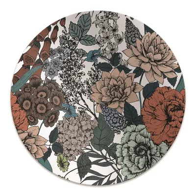Produktbild von Rundmatte - Stuhlunterlage Bürostuhlunterlage - Rund Ø 100 cm - Bodenmatte - Fußmatte - Retro-Blumen