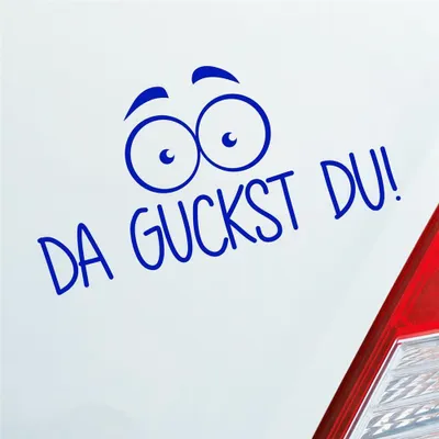 Produktbild von Auto Aufkleber Da guckst du! Augen wundern 19,4x10 cm Dunkelblau Sticker Heckscheibenaufkleber