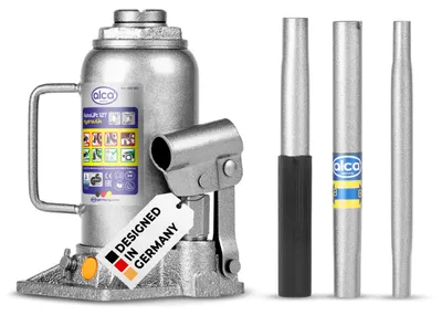 Produktbild von alca® Auto Lift Hydraulik 12t hydraulischer Wagenheber 12t I Unterstellheber Auto, Doppelkolben, Verlängerungsschraube, & GS , Hubhöhe 215–400 mm, Öl nachfüllbar