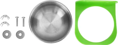Obrázek produktu pro Přenosná kovová miska na krmení a vodu pro ptáky a domácí zvířata (zelená)