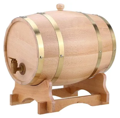 Produktbild von Eichenholz Weinfass - Nachhaltiges Holzfass - Fassspender - Pflanzgefäß