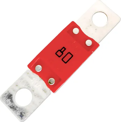 A single automotive fuse on a white background.