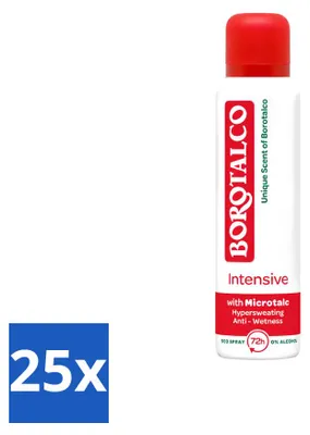 Productafbeelding van 25 x Deospray Intensive 150 ml - Met talk - Anti-geur - Vermindert zweet - Deodorantspray - Zeer absorberend