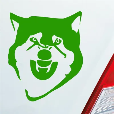 Produktbild von Auto Aufkleber Böser Husky angry Dog Tier Hund 12x10 cm Hellgrün Sticker Heckscheibenaufkleber