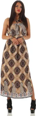 Produktbild von Damen Sommerkleid mit Barockmuster; Beige S/M