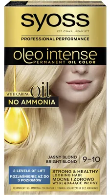 Obrázek produktu pro Syoss Oleo Intense Barva na vlasy trvale barvící z olejů 9-10 Bright Blonde 50ml