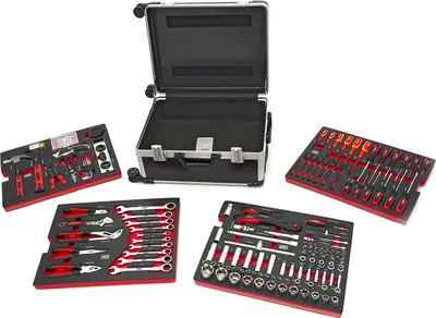 Produktbild von HBM Werkzeugkoffer, 238-teilig, Werkzeugwagen Kohlenstoffstahln