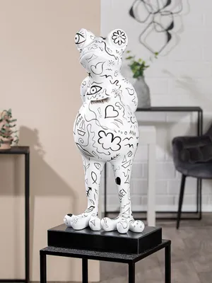 Obrázek produktu pro Gilde, žába, "Modern Art", jednořadý design, syntetická pryskyřice, mramor, bílá,Polyuretan1, d. 30 cm, š. 30 cm, v. 68 cm výška: 68.00 cm šířka: 30.00 cm hloubka: 30.00 cm 52143